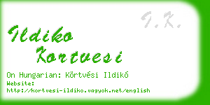 ildiko kortvesi business card