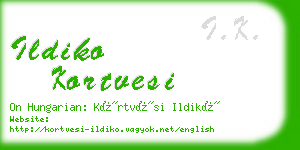ildiko kortvesi business card